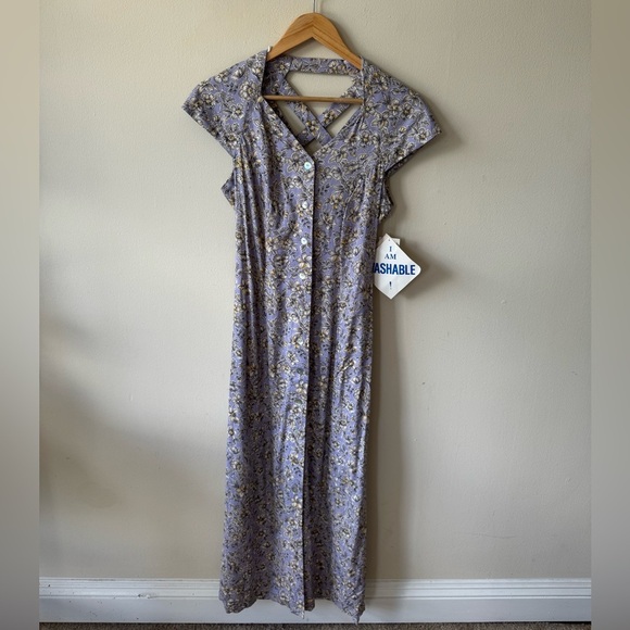 NWT Vintage Dress Barn Floral Purple and Yellow Dress - Picture 2 of 6